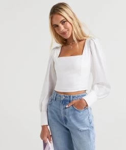 ARIELLA LINEN SEAM DETAIL BLOUSE