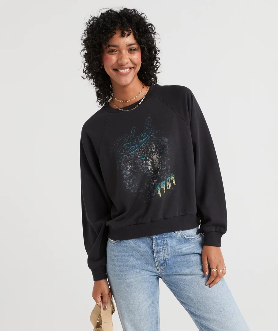 REBEL RAGLAN GRAPHIC SWEAT
