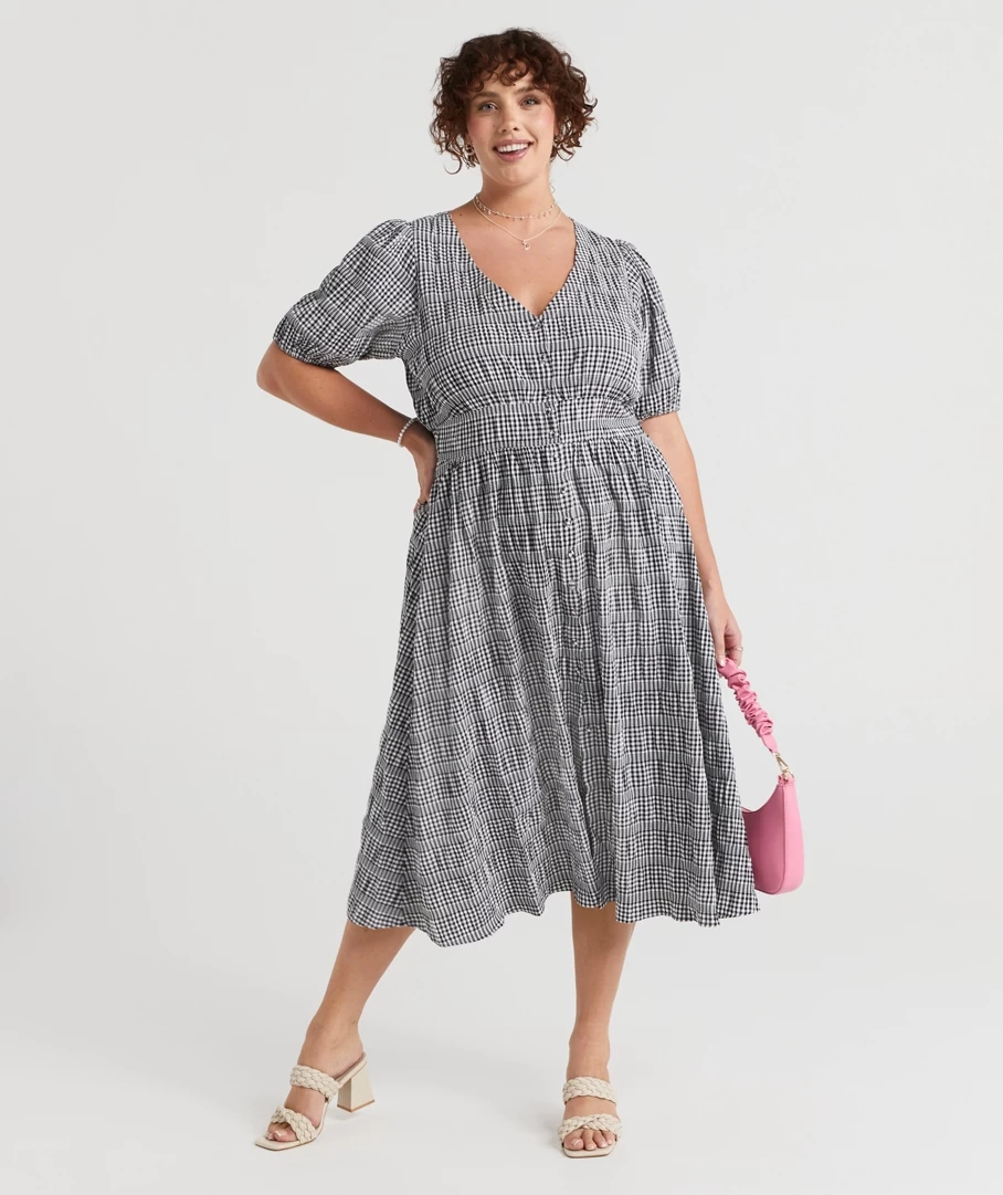 JADE GINGHAM MIDI DRESS - Image 4