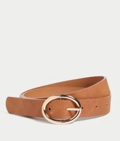 OLIVIA TAN OVAL BUCKLE BELT