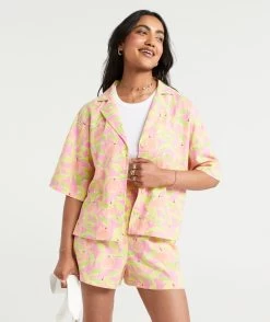 KEIKO LINEN PRINTED RESORT SHIRT