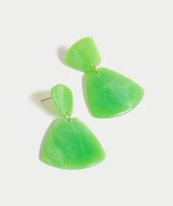 BRIGHT GREEN ACRYLIC DROP EARRINGS