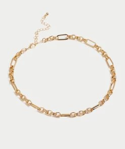 GOLD OVAL CHUNKY CHAIN NECKLACE