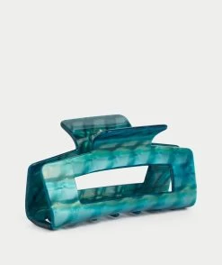 GREEN RECTANGLE HAIR CLAW