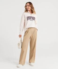 CARMEL COTTON PLEAT FRONT PANT