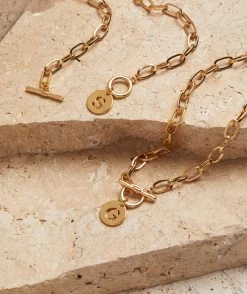 GOLD PLATED LETTER PENDANT NECKLACE