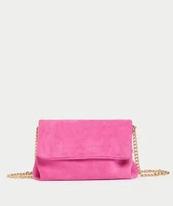 FAUX SUEDE CHAIN BAG
