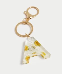 FLORAL ALPHABET KEYRING