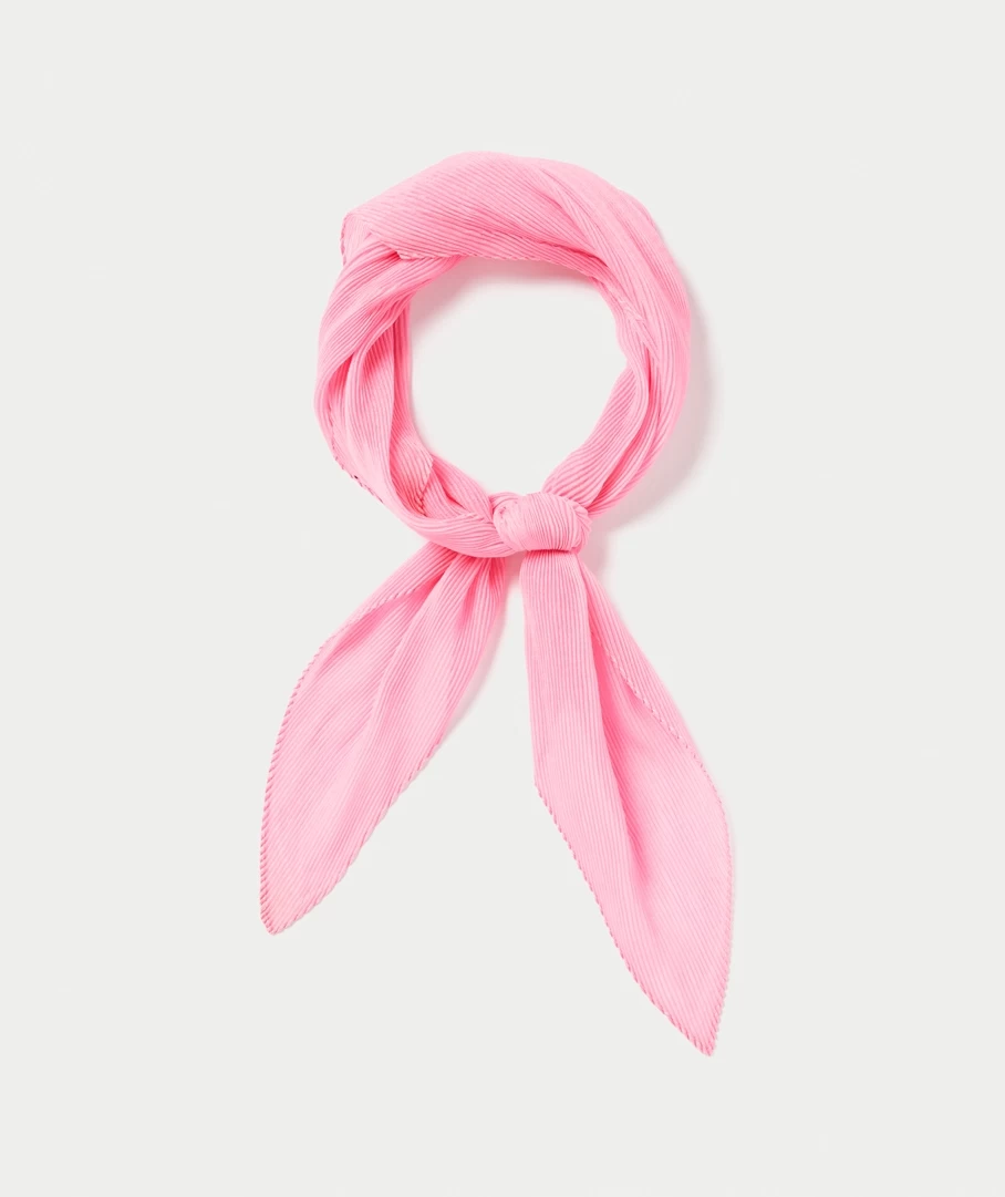 PINK PLISSE TEXTURED HAIR SCARF