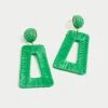 GREEN TRAPEZE WRAPPED EARRING
