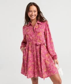 JACINTA FLORAL BUTTON DOWN MINI DRESS