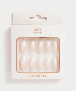 STICK ON NAILS - PINKY PEARLISED